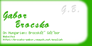 gabor brocsko business card